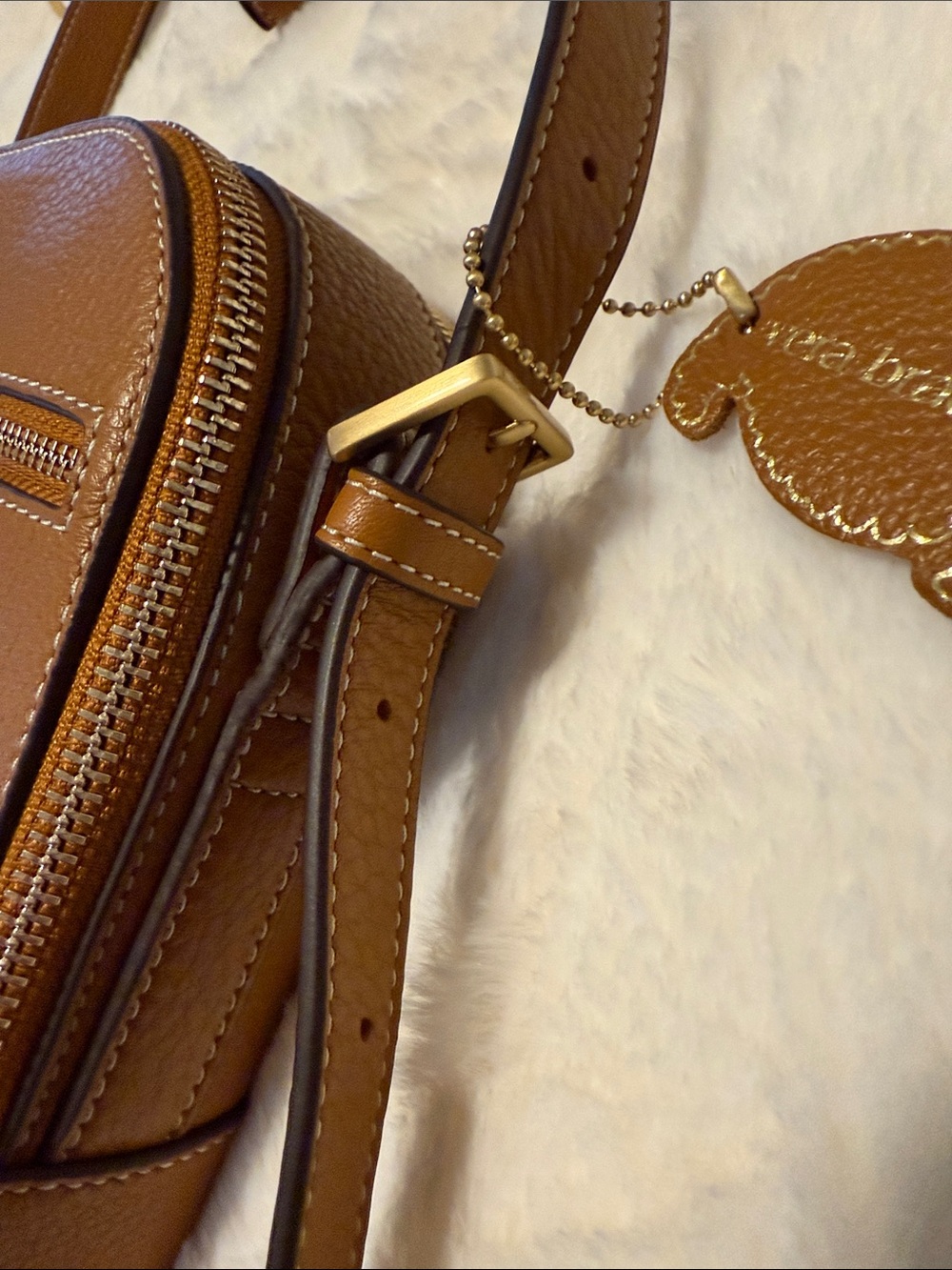 Vera Bradley Cognac Brown Pebbled Leather Crossbody with Matching Wallet NWT - Picture 8 of 13